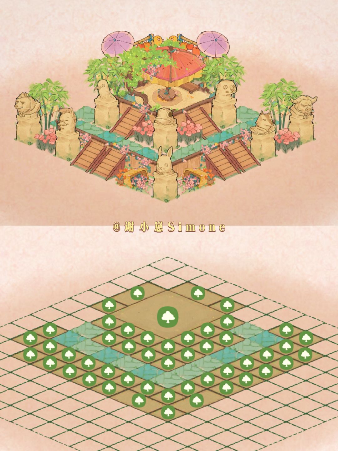 「奇谭石柱」春夏秋3种造景（可抄录） 2