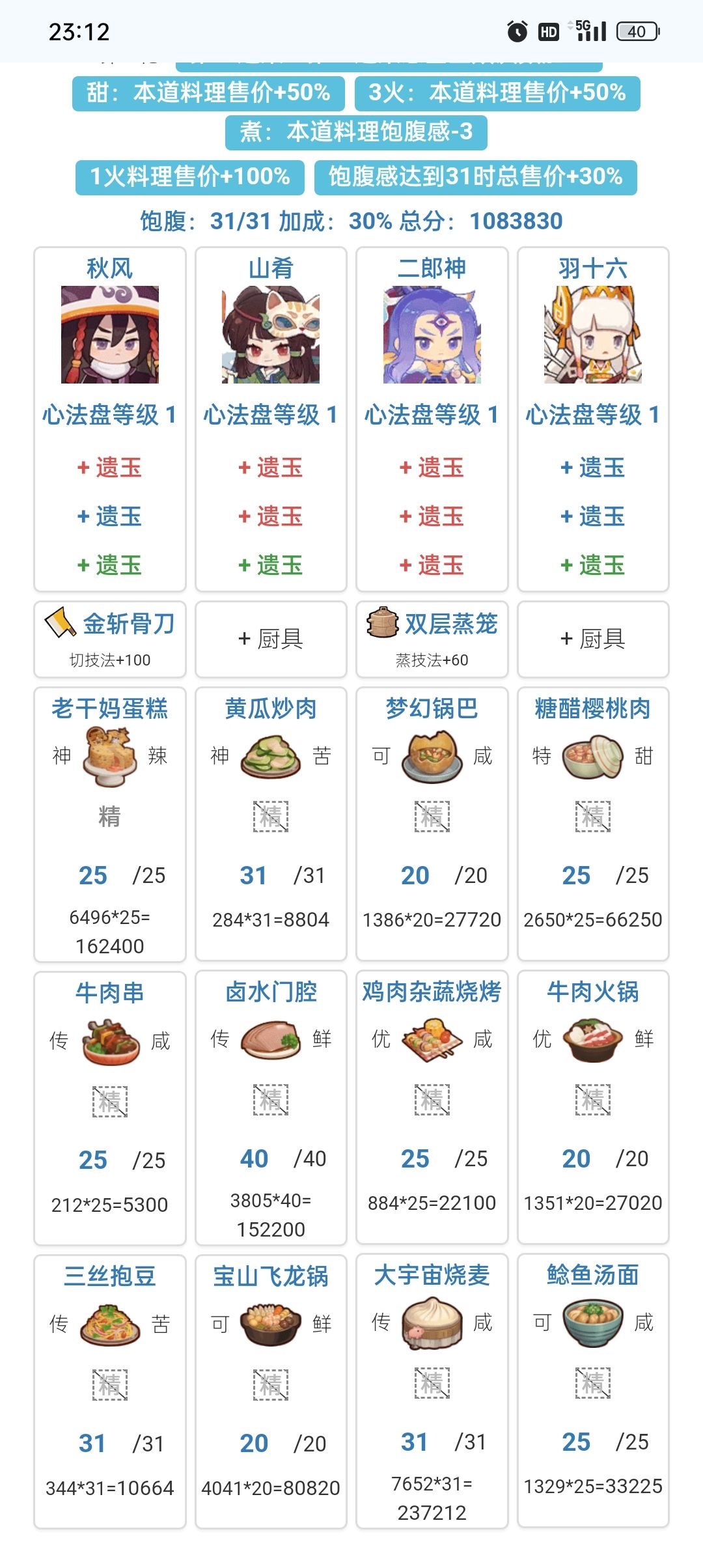 尚添新入坑零氪萌新黑暗料理保4档攻略 1