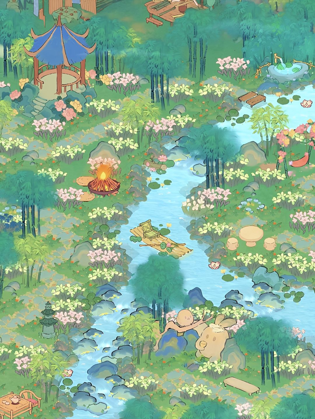 桃源二岛左•碧水溪行 曲水流觞很适配 1