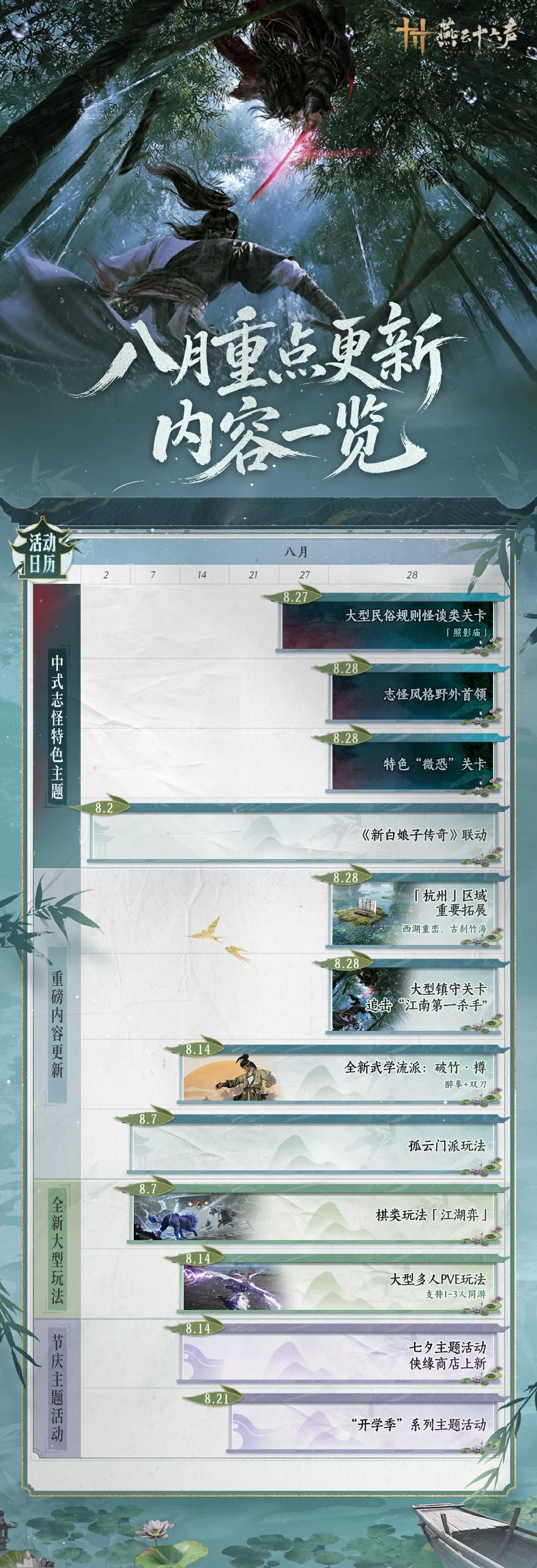 新白娘子联动+志怪副本!燕云8月大版本爆料 2