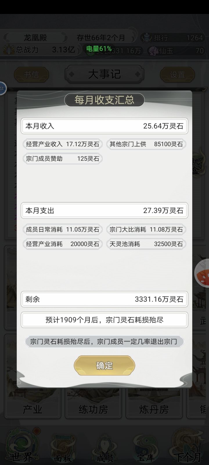 也是二品宗门了,后面可以慢慢养老了 4