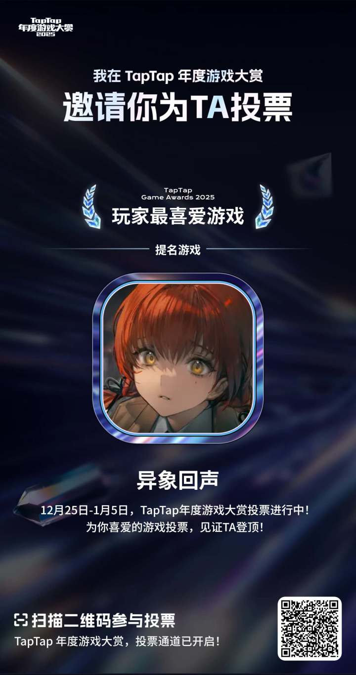 给异象回声投票喵~谢谢大家喵~截图