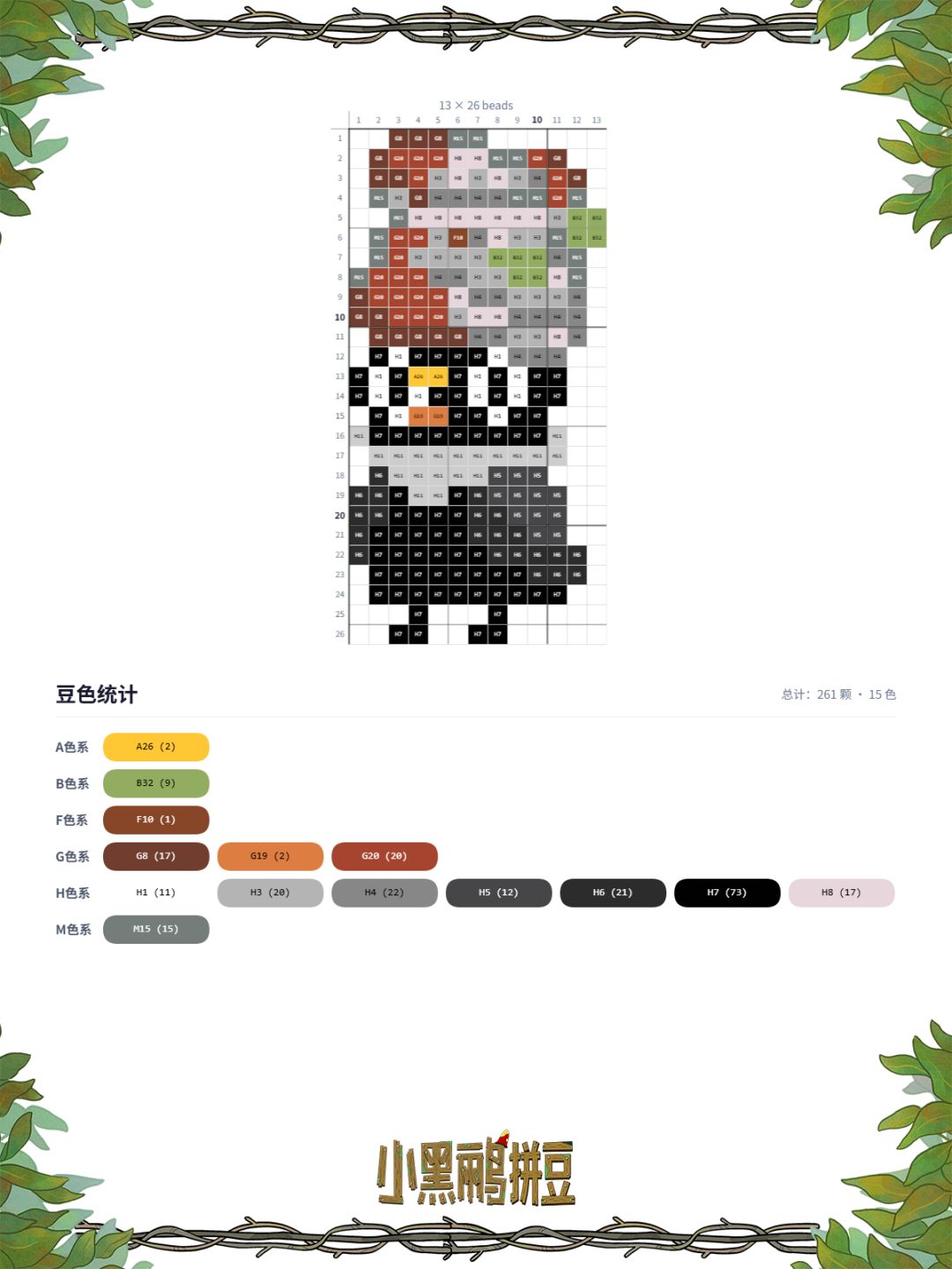 🐦小黑鹂拼豆图纸:可爱的NPC小鸟! 7