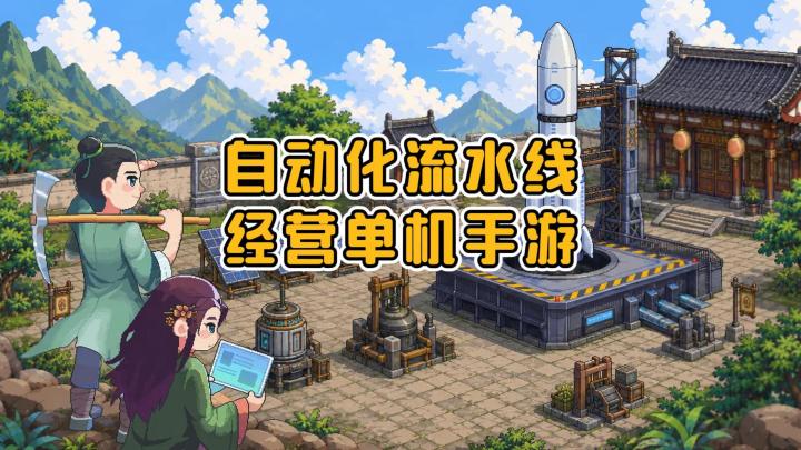 《江城创业记》——像素风,自动化流水线模拟经营,单机手游截图