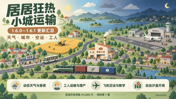 《居居狂热小城运输》更新公告截图