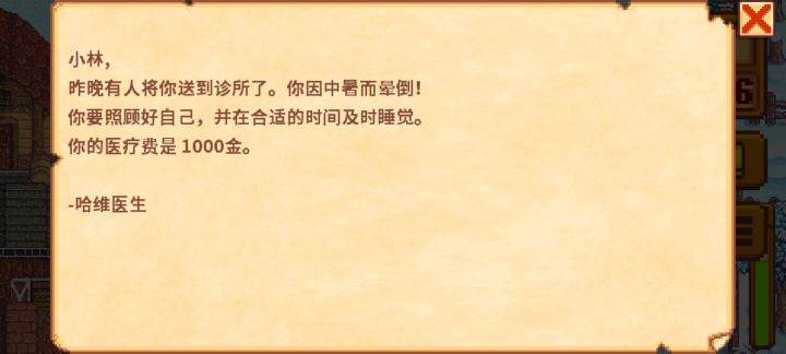 孩子们我在星露谷的冬天中暑了截图