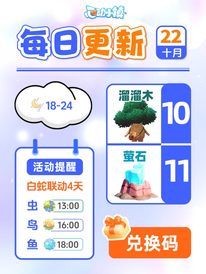 10月22日小镇日报溜溜木萤石兑换码 每日更新截图