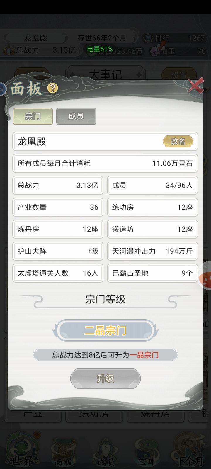 也是二品宗门了,后面可以慢慢养老了 3