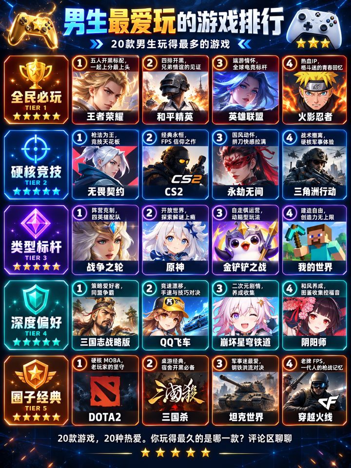 别被安利骗了!锐评男生最爱玩的游戏排行截图