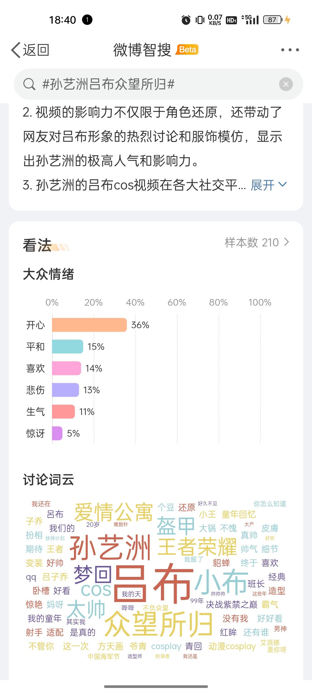 孙艺洲cos吕布大众情绪36%开心❗你怎么看❔❗ 3