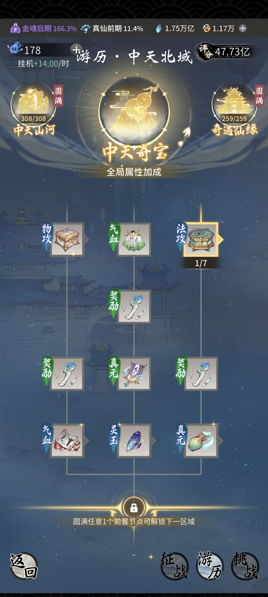 问一下大佬们，中天北域要不要点满再升太乙截图