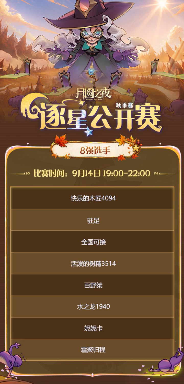 逐星公开秋季巅峰赛8强出炉!截图