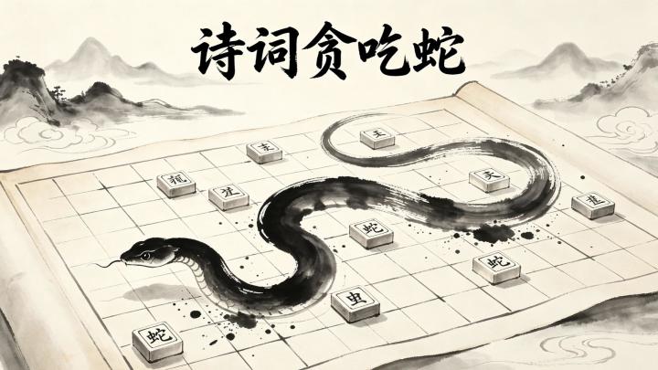 贪吃蛇还能背古诗?这款水墨国风小游戏真有意思截图