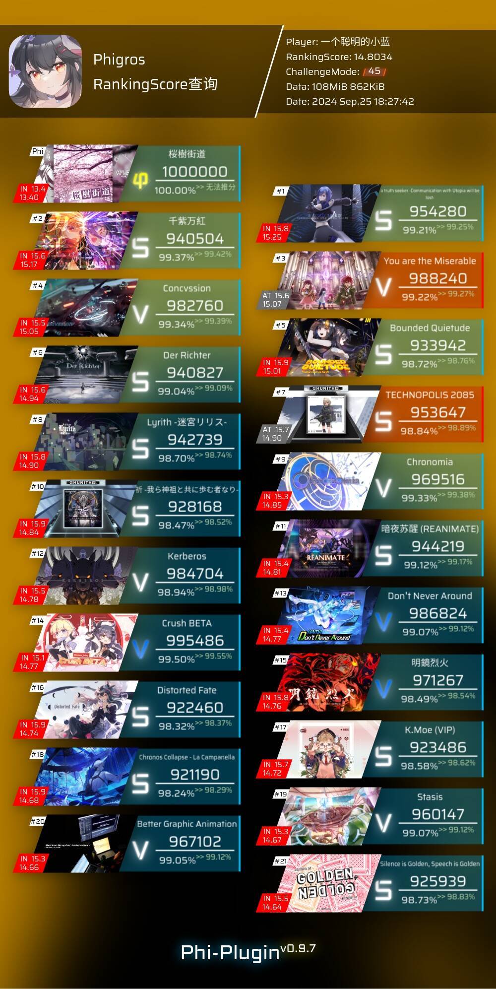 从萌新到16！记录我的Phigros成长之路 3