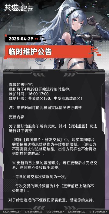 4月29日临时维护公告