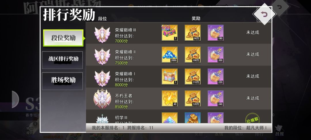 「阿瑞斯｜感觉明天就可以上8500分」 2