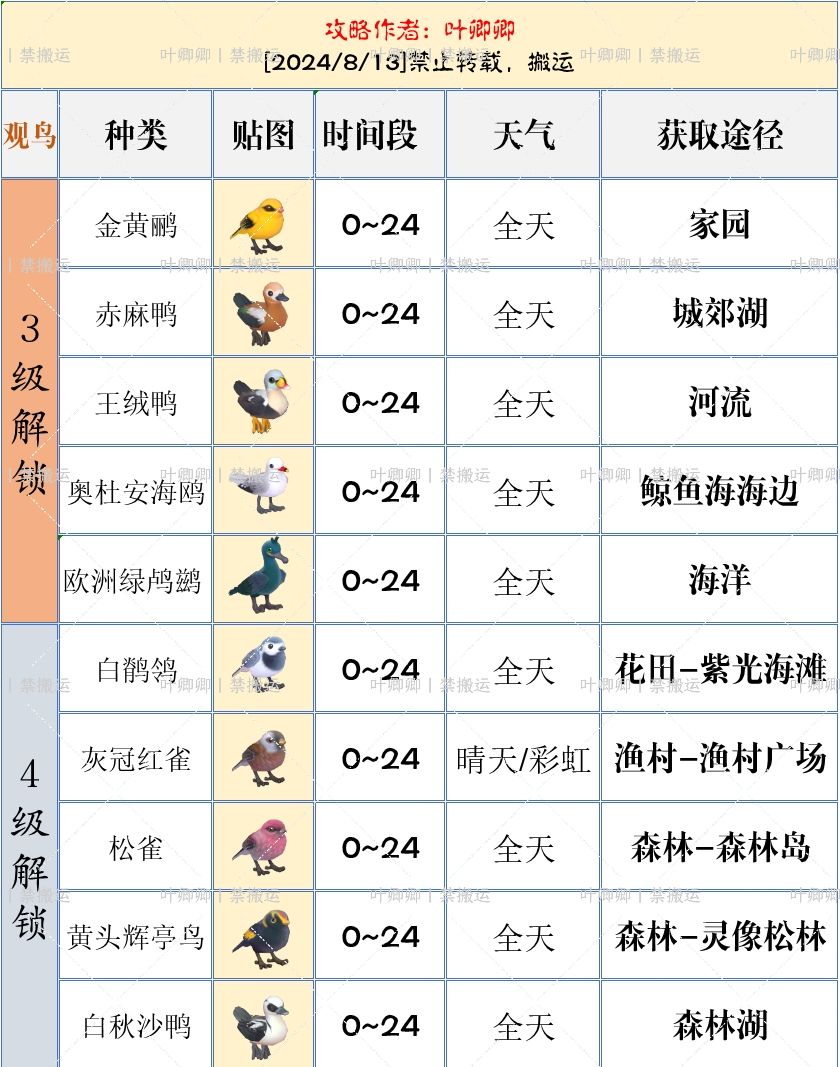 『完结』心动小镇最新版观鸟图鉴 3