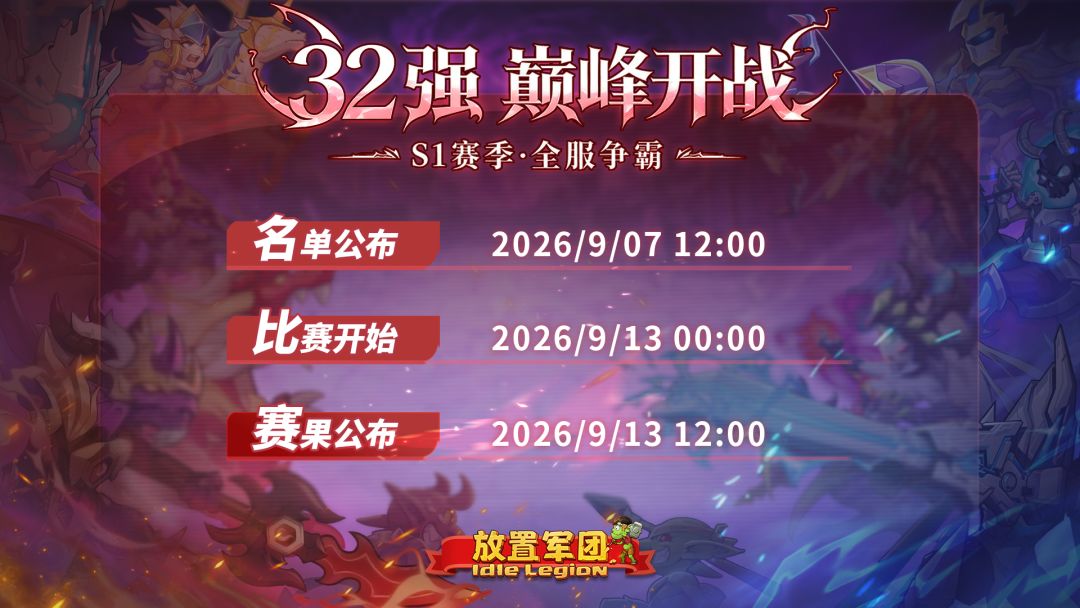 竞技场全新S1上赛季全服争霸32强赛预告 1