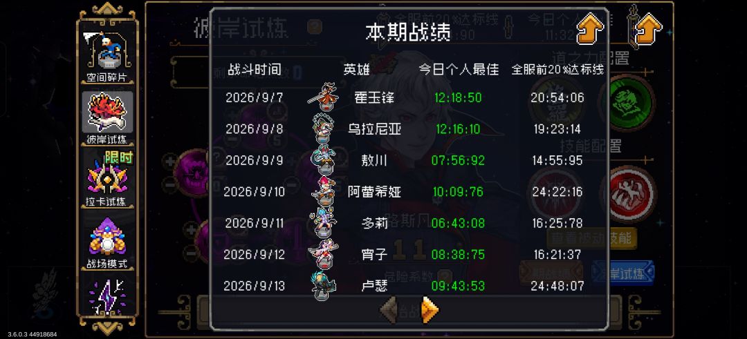 本期彼岸试炼成果 1
