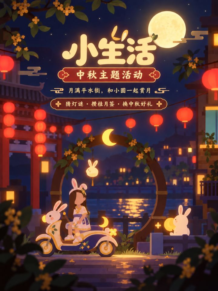 🌕《小生活》终于更新啦！来平水街赏月吧截图