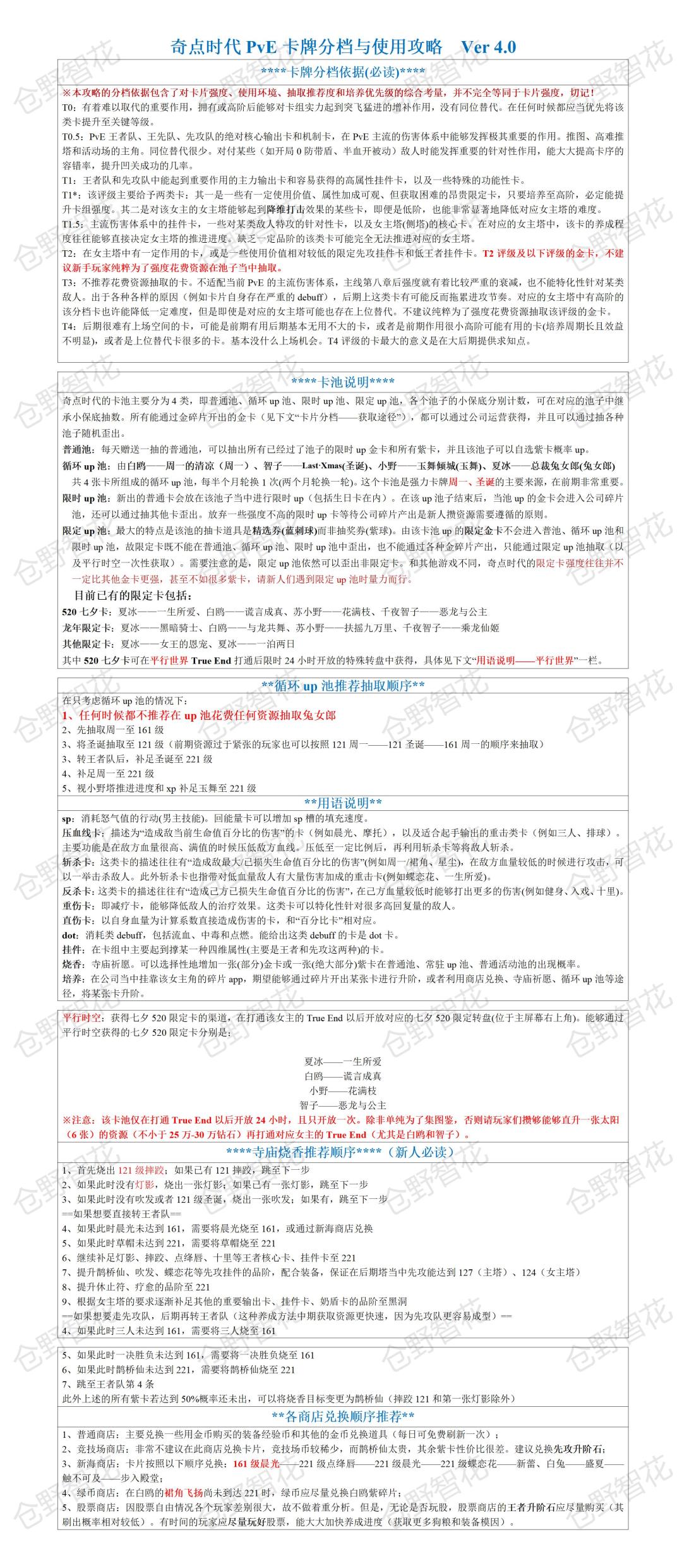奇点时代PvE卡牌分档与使用攻略(桃之夭夭) 2