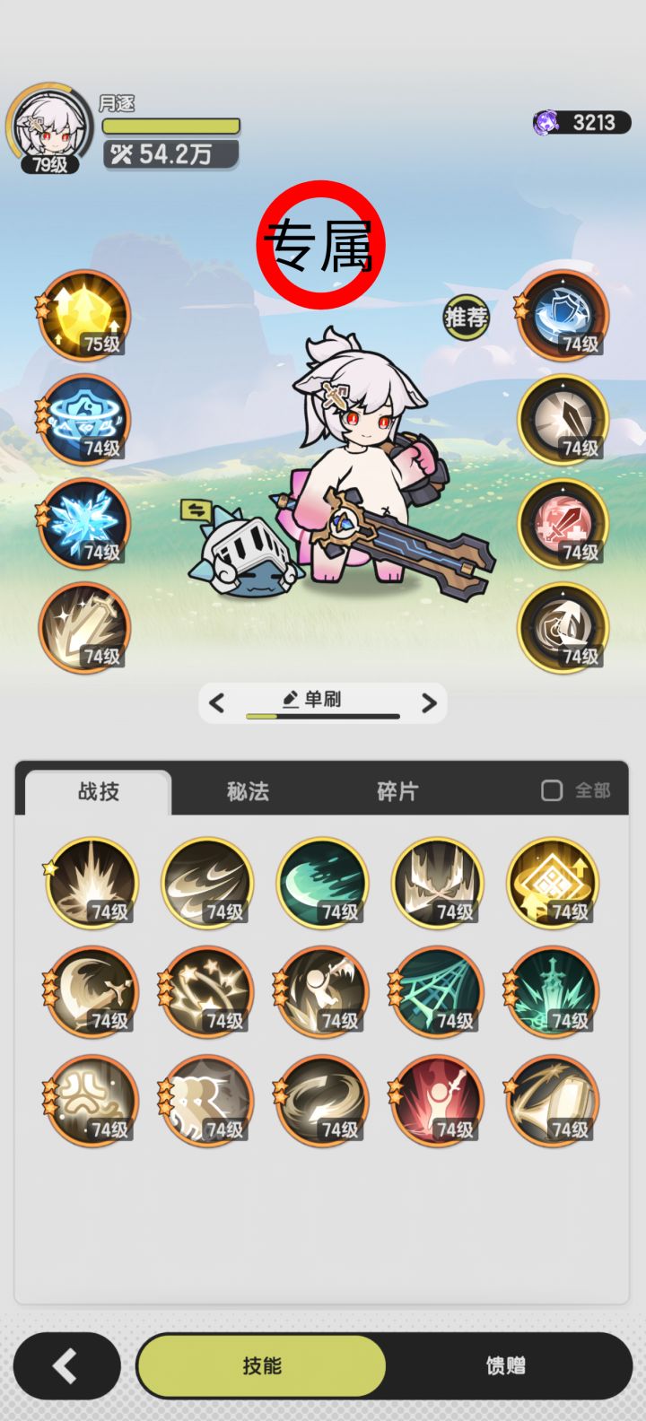 自定义专属技能截图