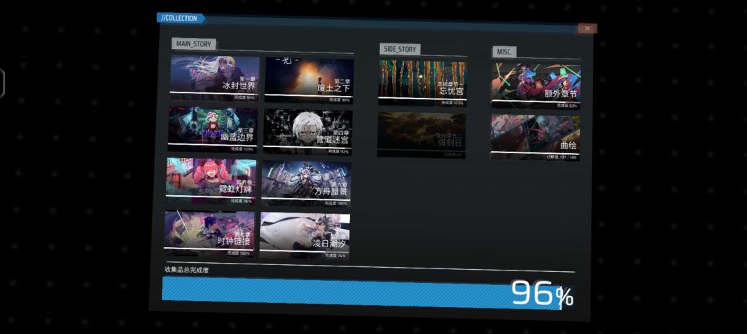 收集品96% 1