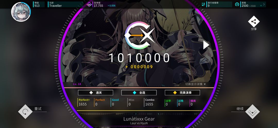 Lunàtixxx Gear IV Lv.14.2 理论值达成 2