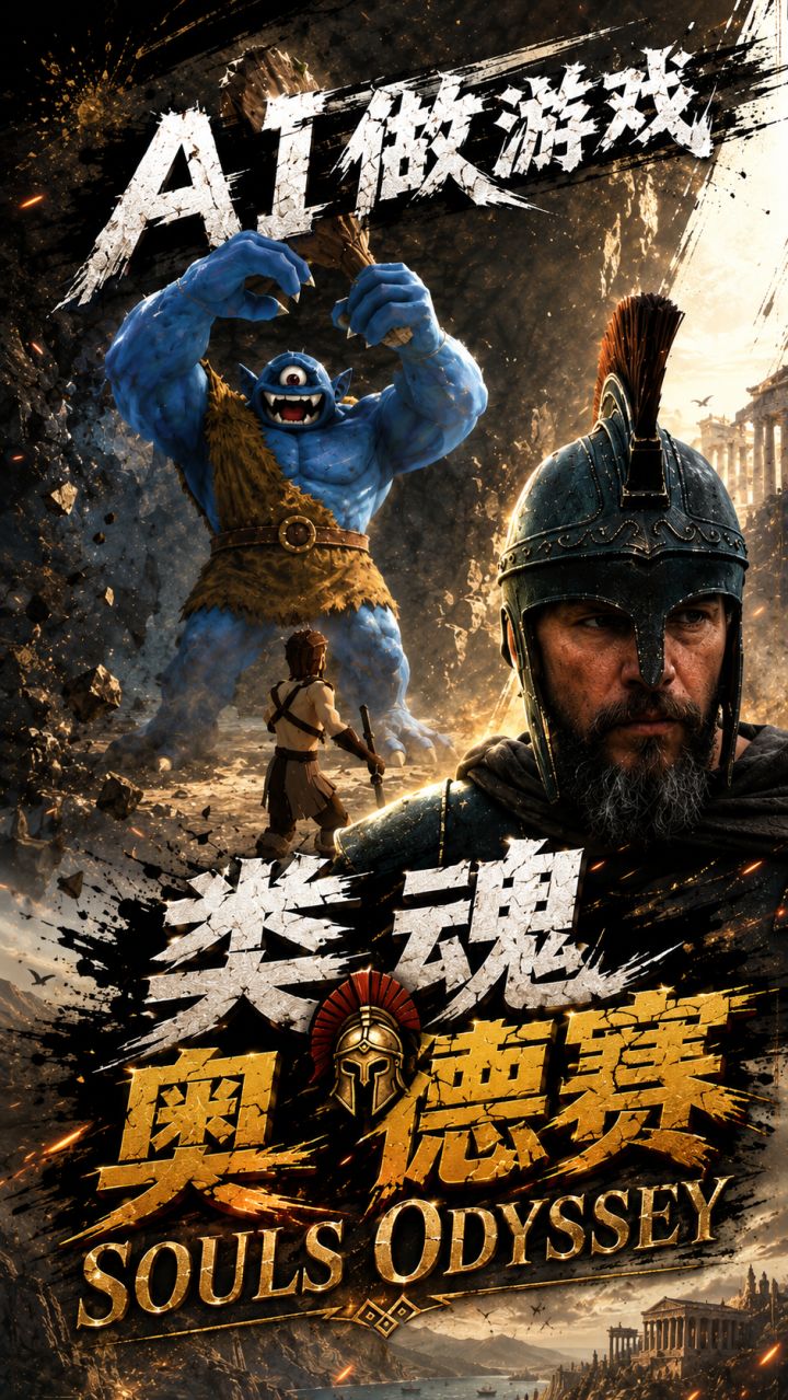 诺兰的奥德赛上映了,我用AI做了款类魂游戏截图