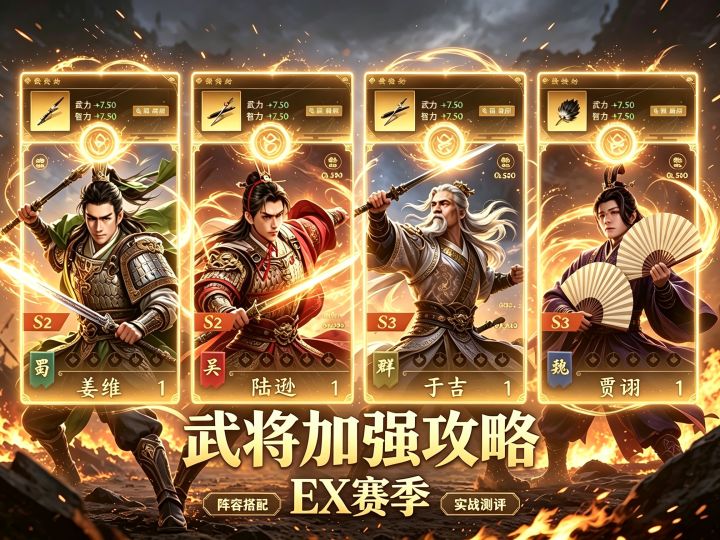 四件专武,四位武将,EX赛季配将攻略来了截图