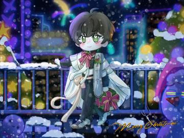 『平安夜的烟火映照着他的归途，也照亮了他未来的前路。』
——————
*其实很久以前就想搞唐焕的if线了，毕竟谁会甘心他原作的结局啊（至少本人我是不甘心的）
*服设来源自小红书
#绝对演绎 #同人 #圣诞节