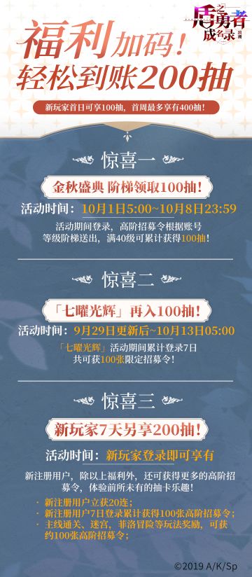 福利加码！轻松到账200抽！