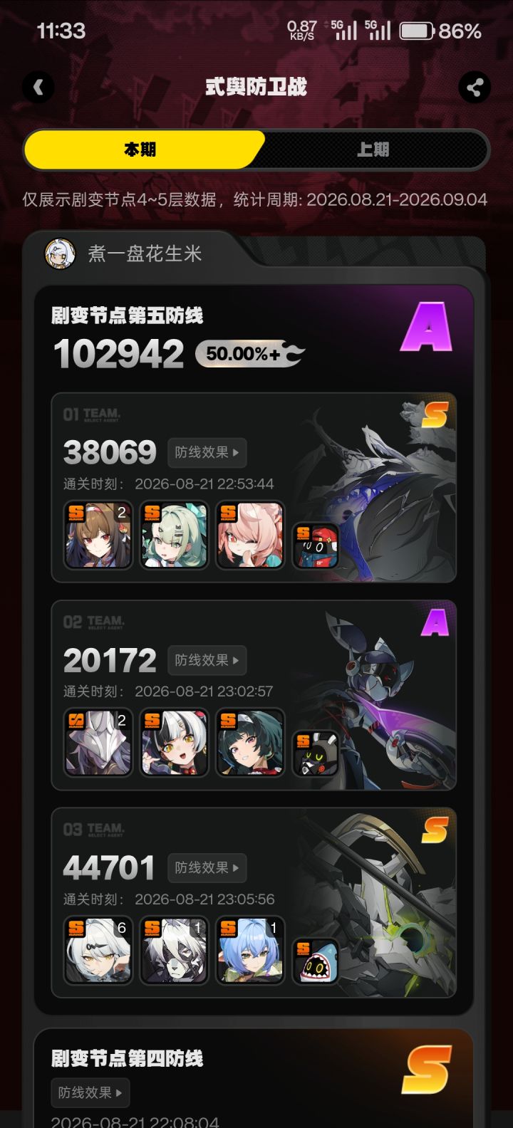和上期一样还是差5000分截图