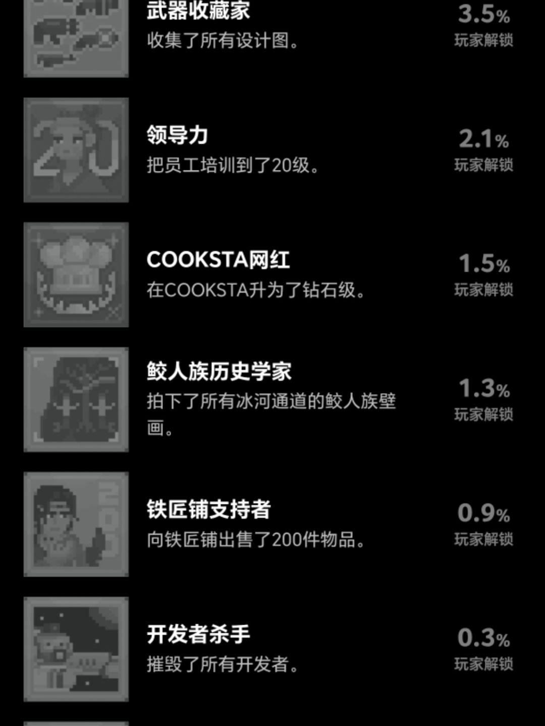 成就没亮? 2