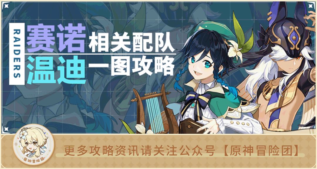 【V3.1攻略】#配队攻略#【原神冒险团】赛诺 温迪迎来UP 快来看看常见配队用法！截图
