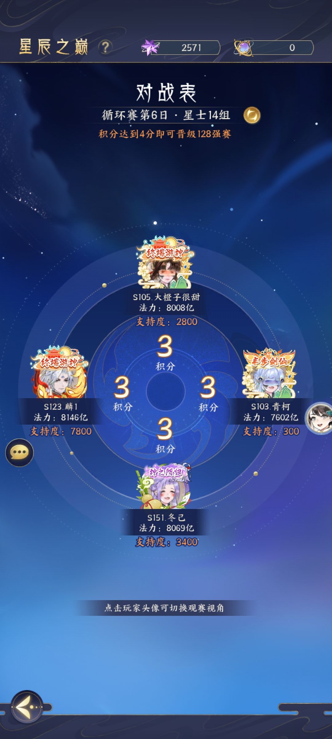今天出现在了竞猜组 1