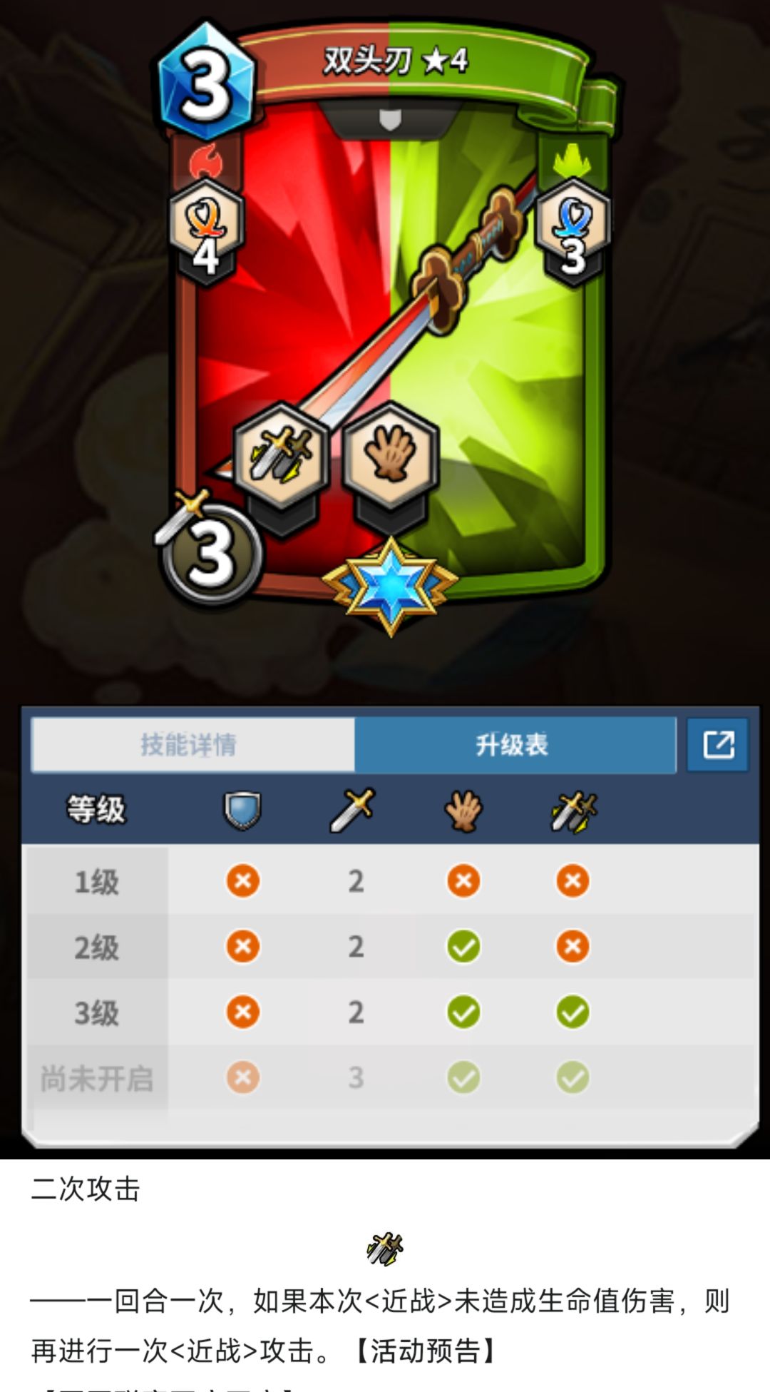 未出的,双头刃 1
