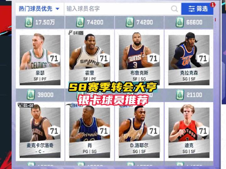 NBA巅峰对决S8赛季银卡球员推荐!截图