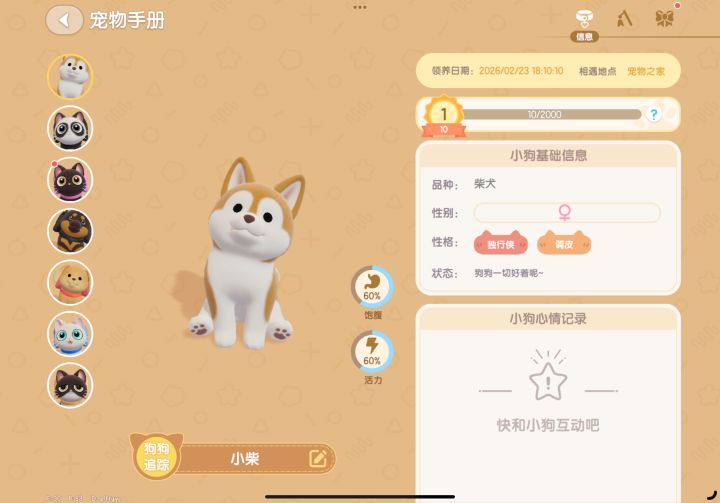 记录，我的第三只狗子，小柴截图