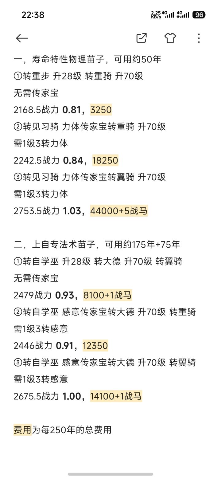 算了一下守堡战力和费用截图