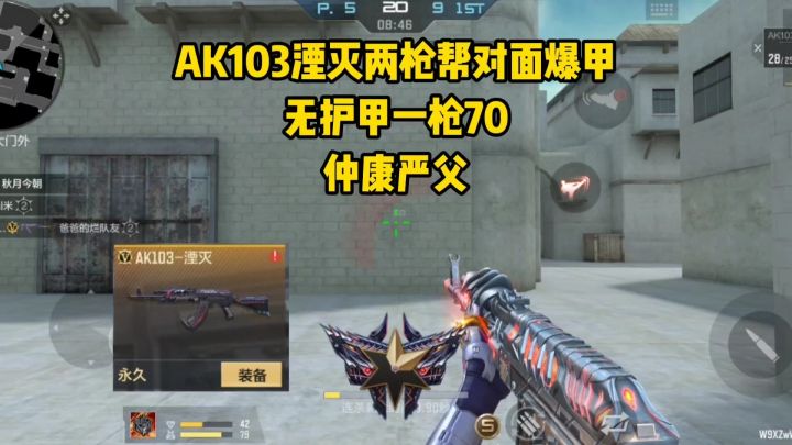 AK103湮灭两枪帮对面爆甲，无护甲一枪70伤害，仲康严父！截图