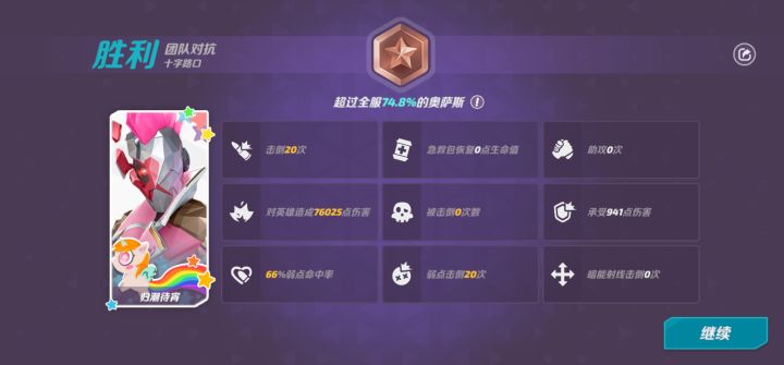 诶嘿,人机练锁头,今天开出来的奥萨斯,练练手截图