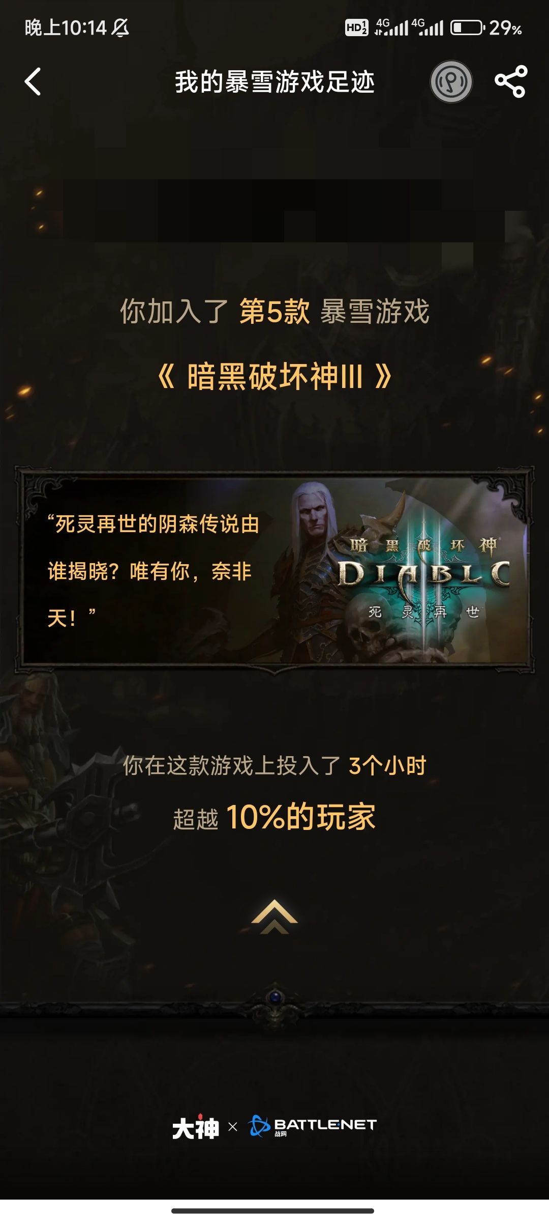 查了下网易大神上的游戏时长 6