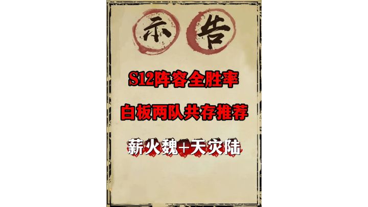 S12阵容全胜率+白板两队共存推荐(薪火魏+天灾陆)截图