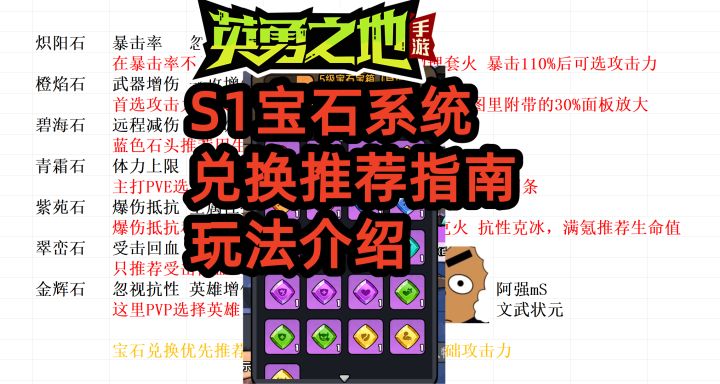 S1宝石系统 兑换推荐指南,玩法介绍截图