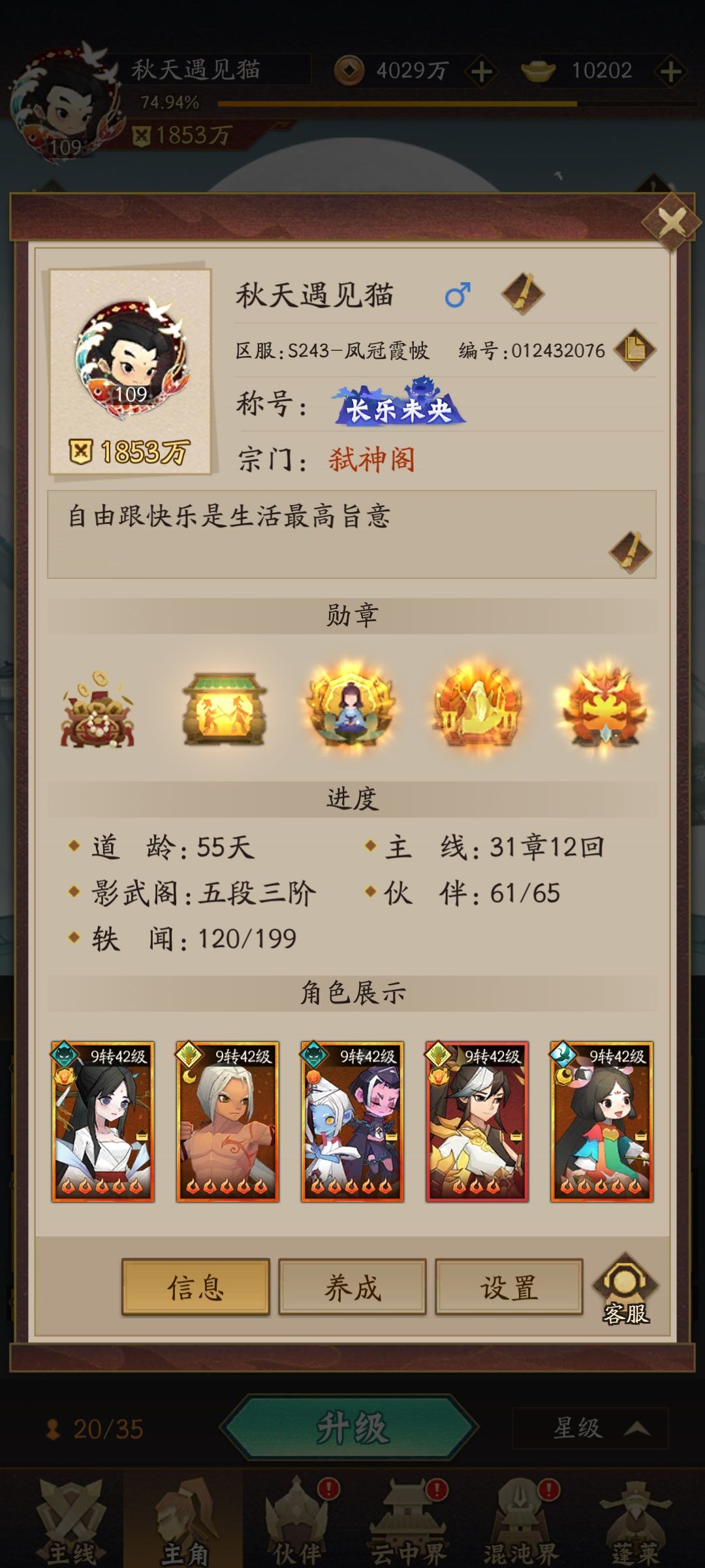 伙伴培养,阵容搭配 1