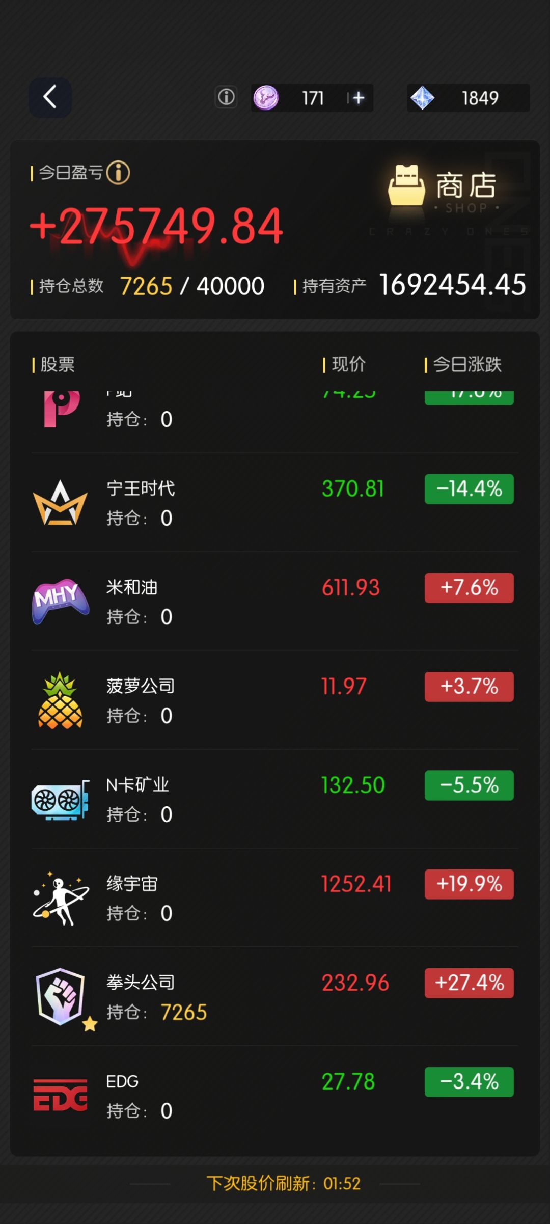 今天也是股票血赚的一天 1