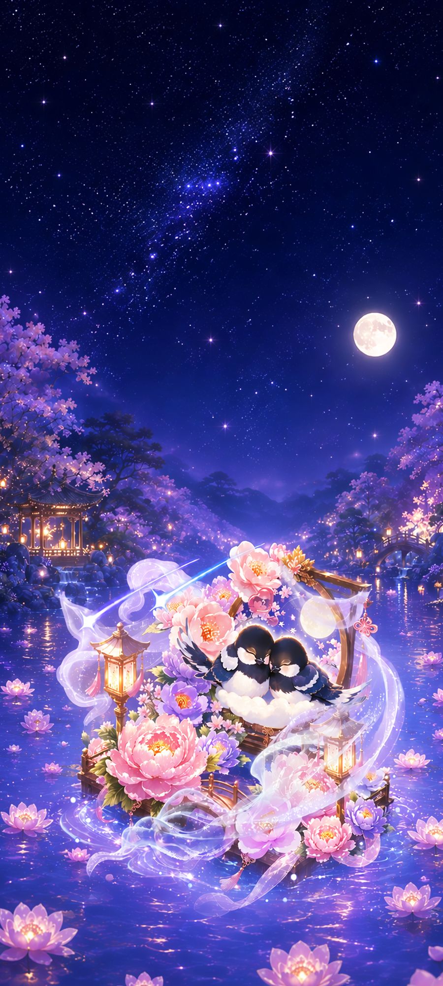 【织梦壁纸】丨星垂荷塘，喜鹊成双✨ 3
