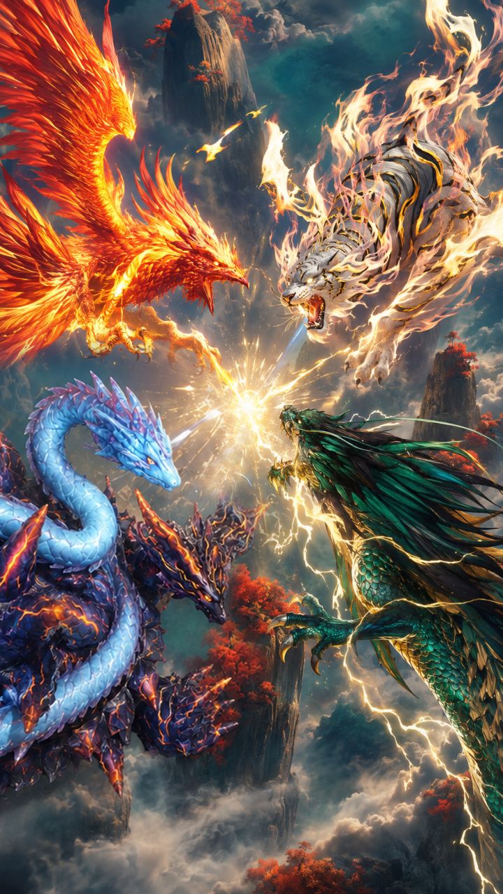 青龙朱雀白虎玄武打起来了,谁才是四大神兽里的老大?截图