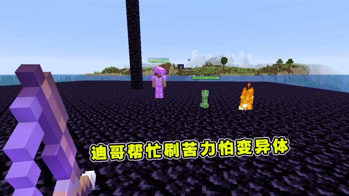 我的世界Him传说67:迪哥帮忙刷苦力怕变异体,老帅成打工仔截图